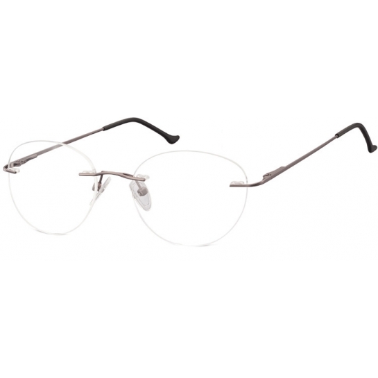 Bezramkowe Okulary Oprawki okrągłe korekcyjne Sunoptic 985B jasno-grafitowe